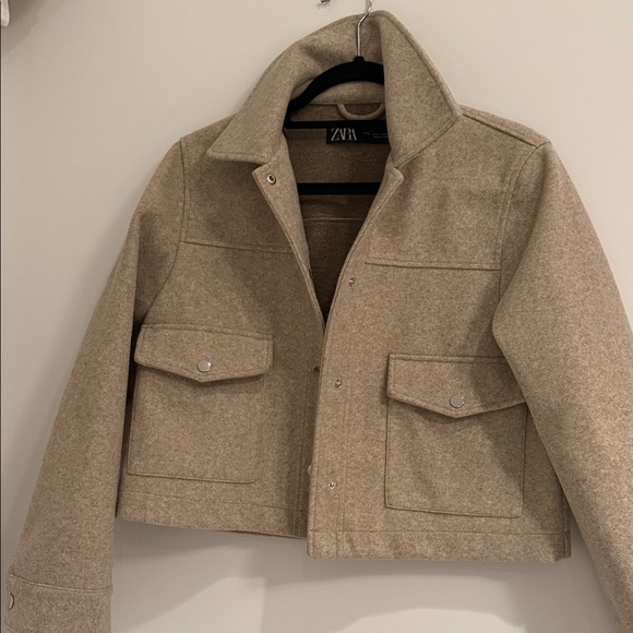 Zara Jackets & Blazers - Zara Beige Bomber Jacket